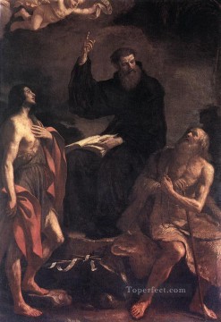 聖アウグスティヌス 洗礼者聖ヨハネと隠者聖パウロ バロック グエルチーノ Oil Paintings